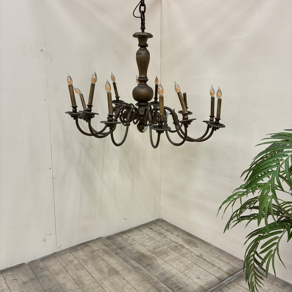 Kronleuchter Luster Bronze Messing Antik-Stil 12-flammig Lampe Gebraucht