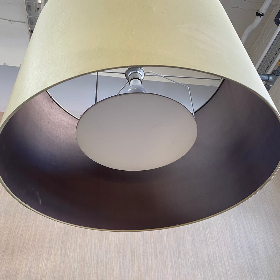 Hängelampe Deckenlampe gebraucht grün braun Stoff Lampe