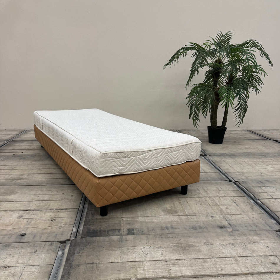Boxspringbett 80x200 Braun Kunstleder Bett Hotelbett gebraucht