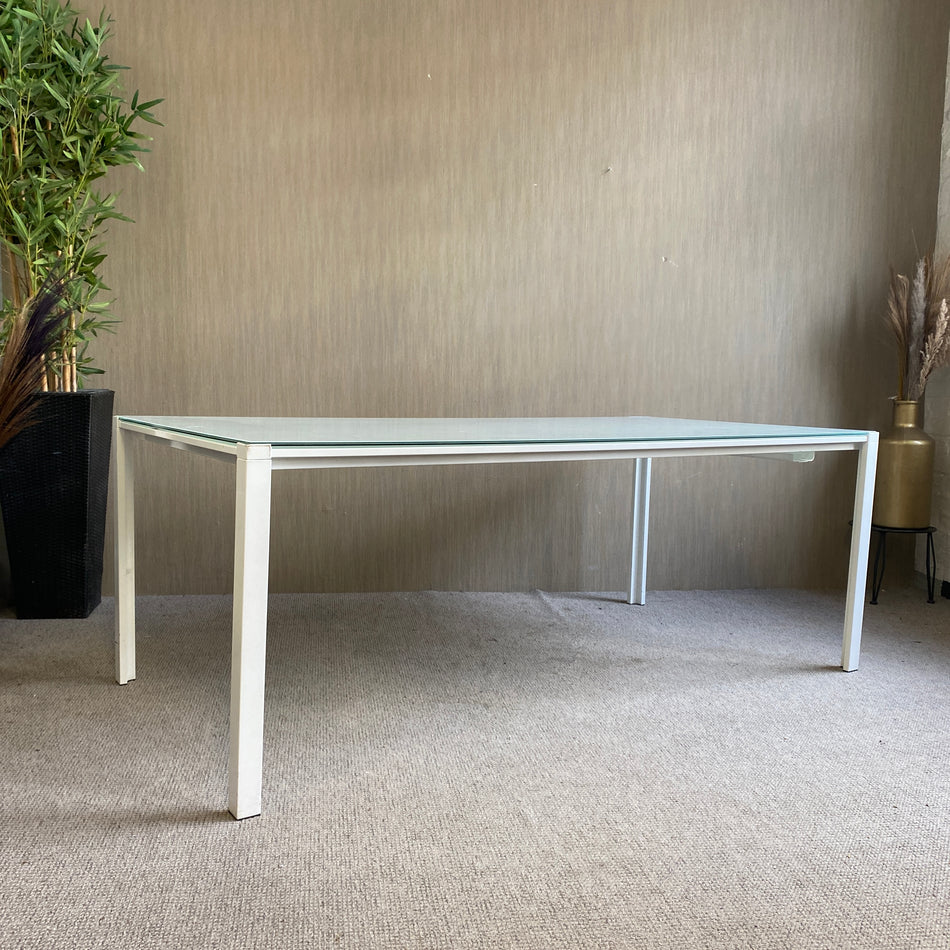 Esstisch gebraucht weiß Glas Tisch 200cm