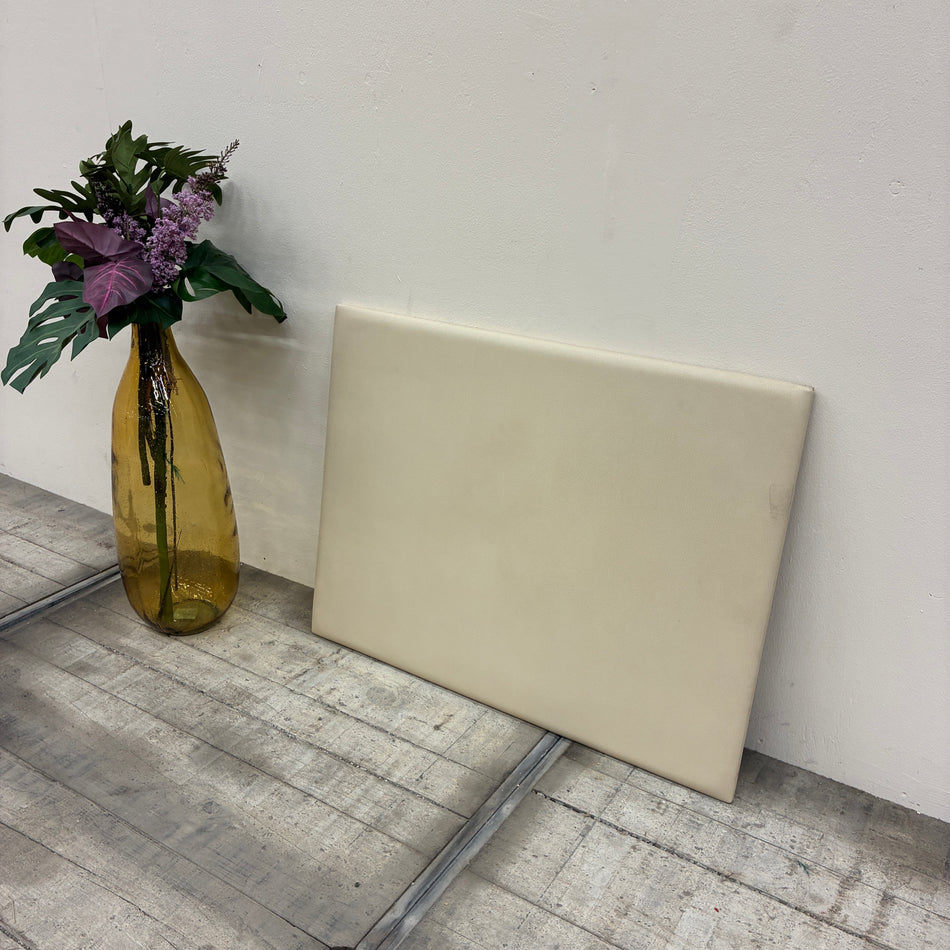 Akustikpanel Wandpaneel Akustikboard Beige Leder-Optik Gepolstert Gebraucht