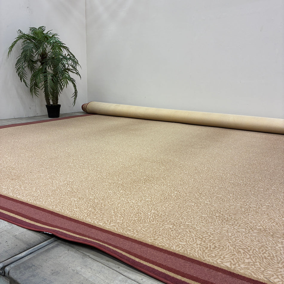 JAB Anstoetz Teppich 400x745cm Groß Beige Rot Bordüre Teppich Gebraucht