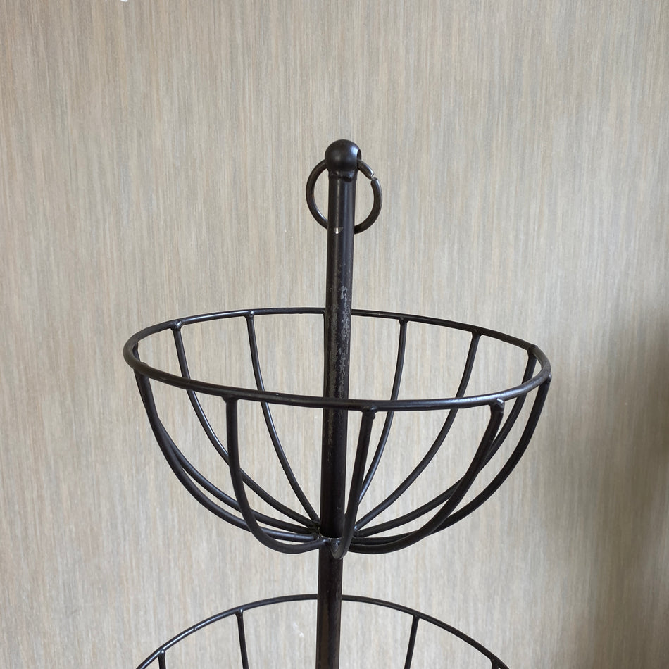 Etagere gebraucht schwarz Eisen Metall 3 Ebenen rund vintage