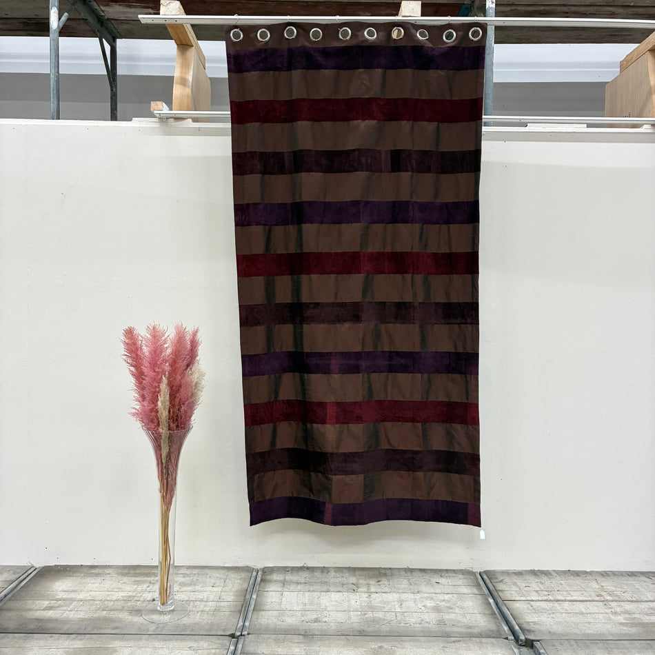 Gardine Rot Braun Lila Gestreift 130x250 Verdunkler Vorhang Gebraucht