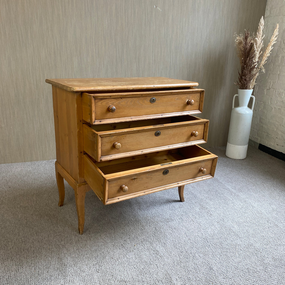 Bauernstil Kommode antik Massivholz mit Schubladen Schrank