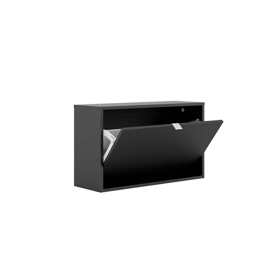 Shoes 1 tief Schuhschrank Schwarz matt Kommode
