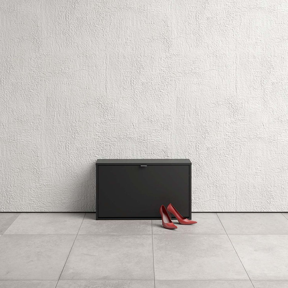 Shoes 1 tief Schuhschrank Schwarz matt Kommode