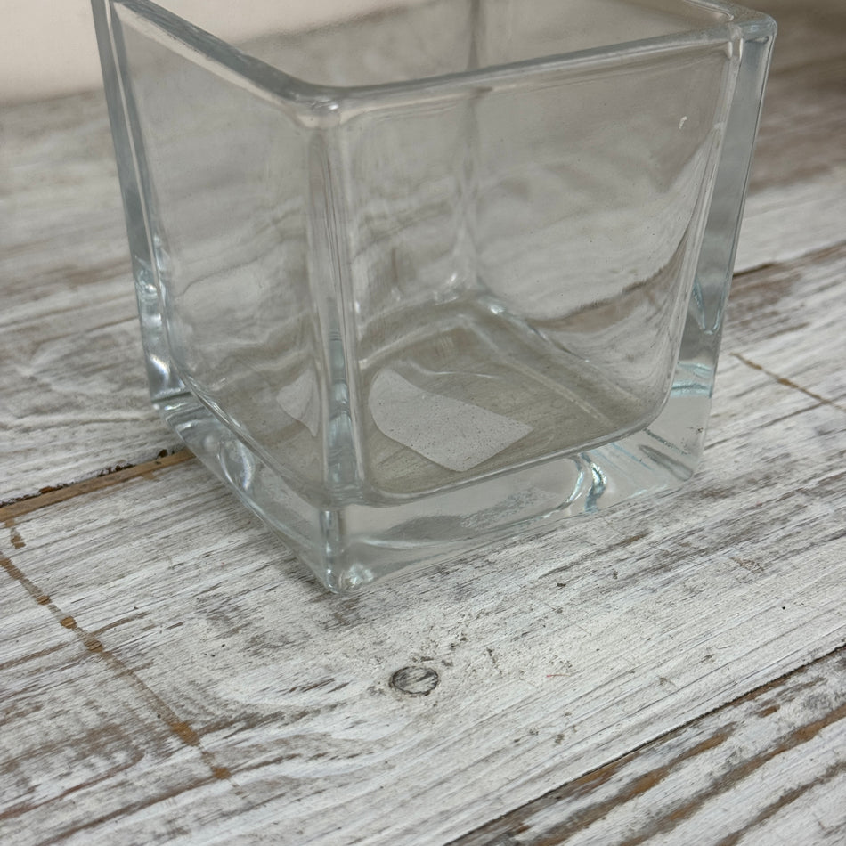 Teelichthalter Windlicht Glas M Quadratisch Würfel Klarglas Gebraucht