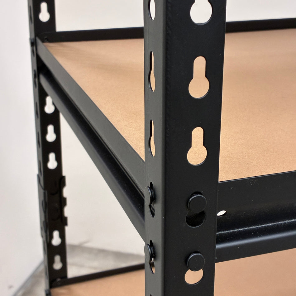 Schwerlastregal Steckregal Lagerregal Metall 5 Böden Schwarz Holz Gebraucht