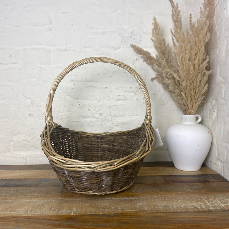 Korb mit Henkel Holz Deko 45cm Deko