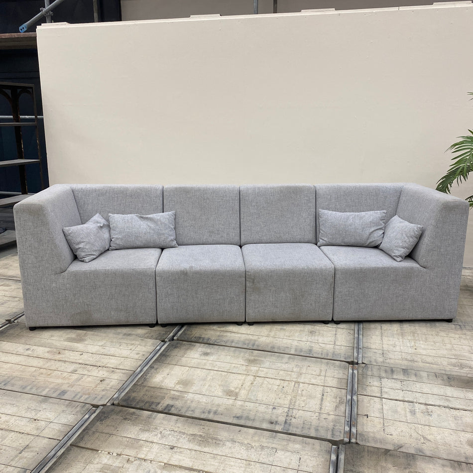 Modulsofa Grau Stoff Lounge Sofa Couch Gebraucht