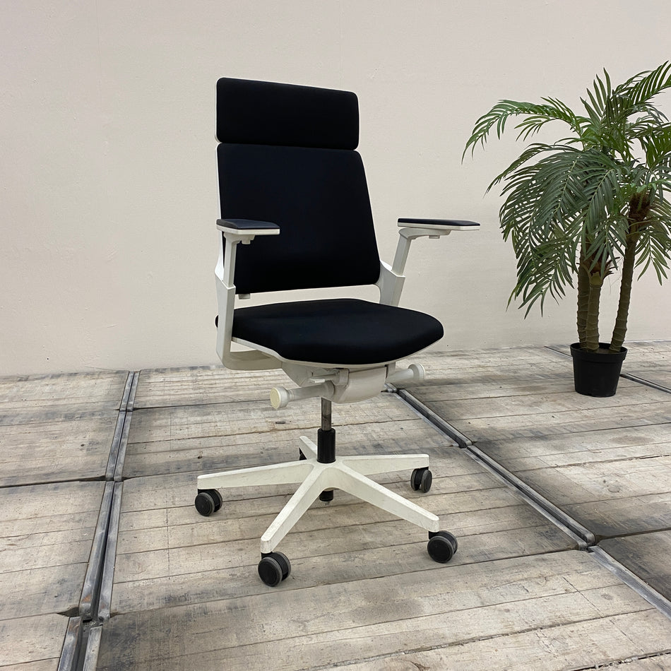 Interstuhl Bürostuhl Weiß Schwarz Stoff Ergonomisch Gebraucht