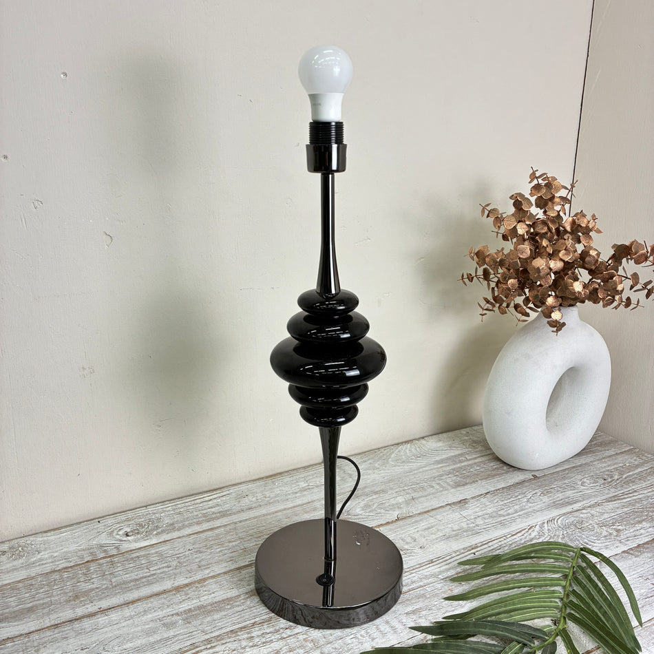 Design-Tischleuchte Tischlampe ohne Schirm Schwarz Metall Lampe Gebraucht