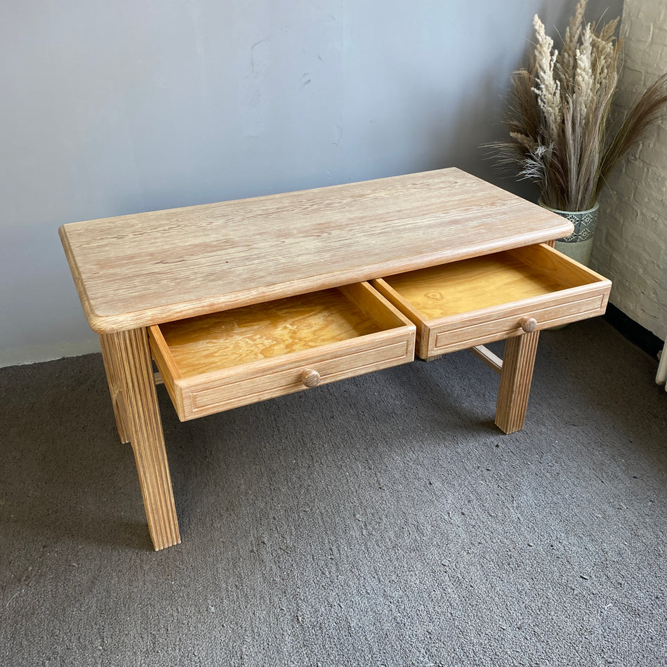 Schreibtisch Vollholz 130x60 2 Schubladen Landhaus