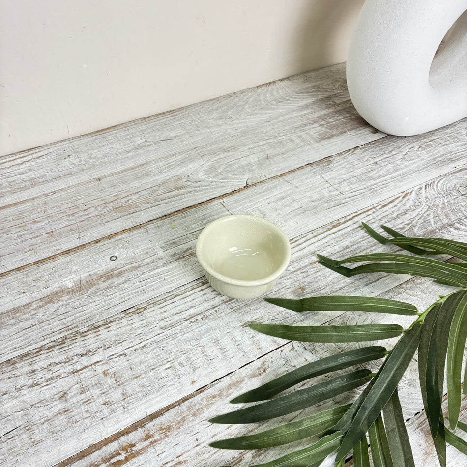 Ami Design Deko Schale Creme Keramik Craquelé Deko