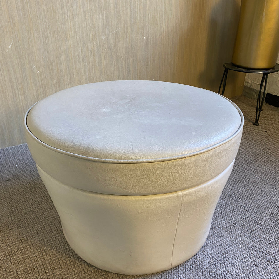 Sitzhocker gebraucht beige Leder Sitzpouf Hocker