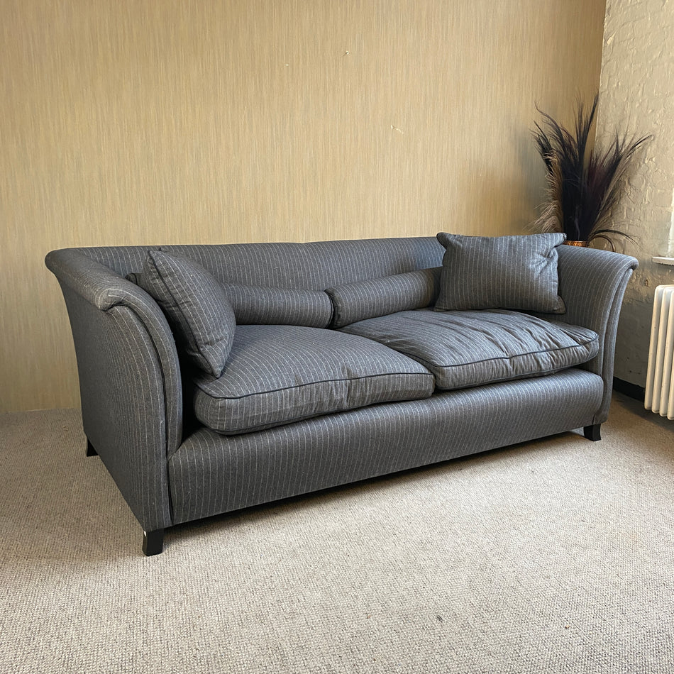 Modernes Sofa gebraucht grau Nadelstreifen Flanell 2 Sitzer Couch
