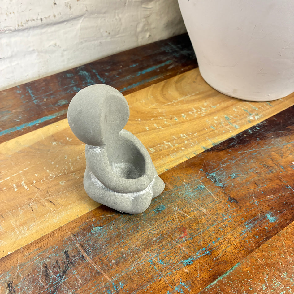 Kerzenhalter Hug grau Zement 8cm