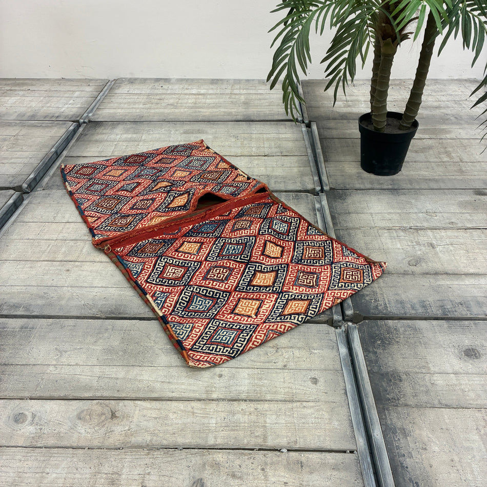 Orientalischer Khorjin Satteltasche Teppich Vintage 72x125 Gemustert
