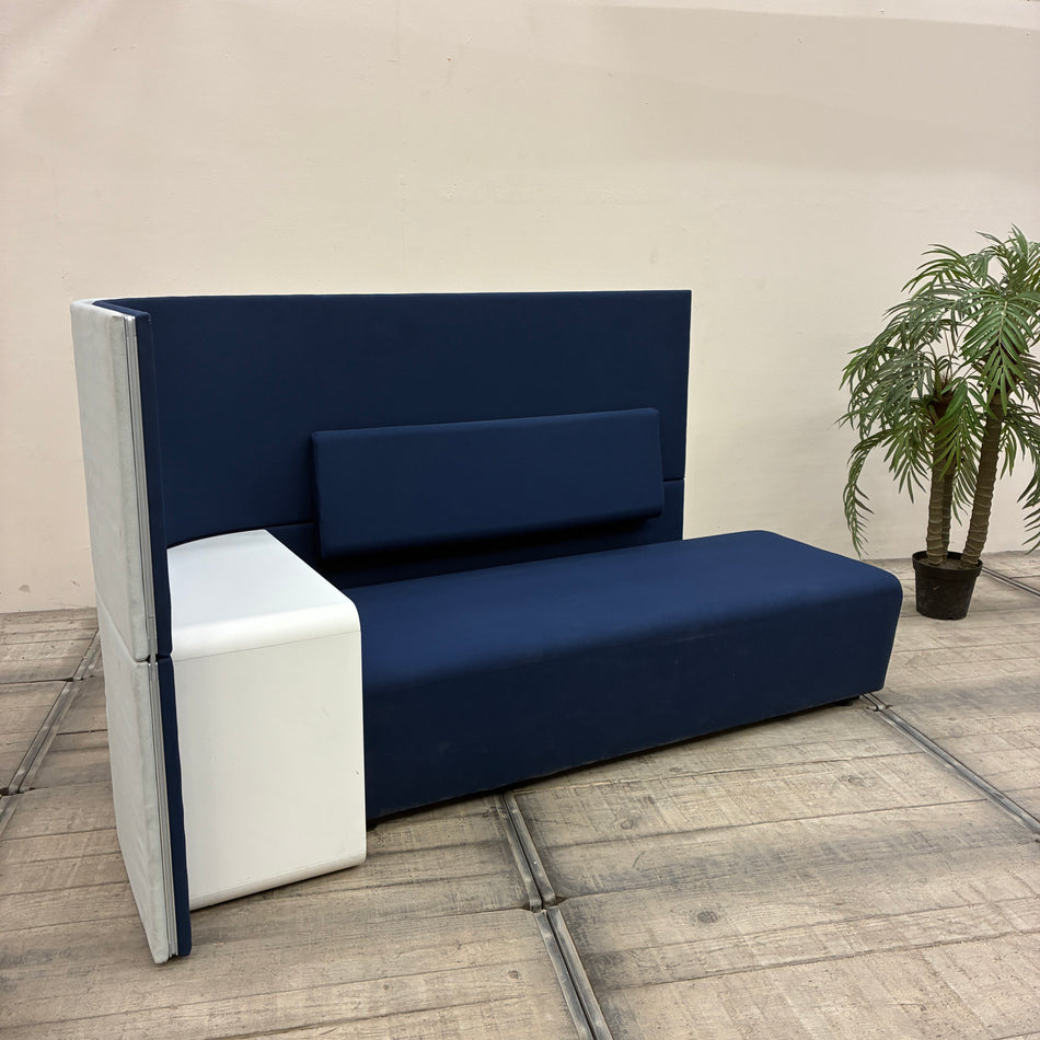 Haworth Akustik Sofa R Lounge Bank Blau Grau Ablage Gebraucht