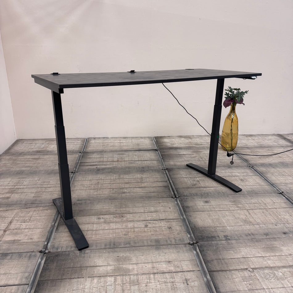Elektrisch höhenverstellbarer OKA Schreibtisch 200x90 Anthrazit dunkel Büro Tisch gebraucht