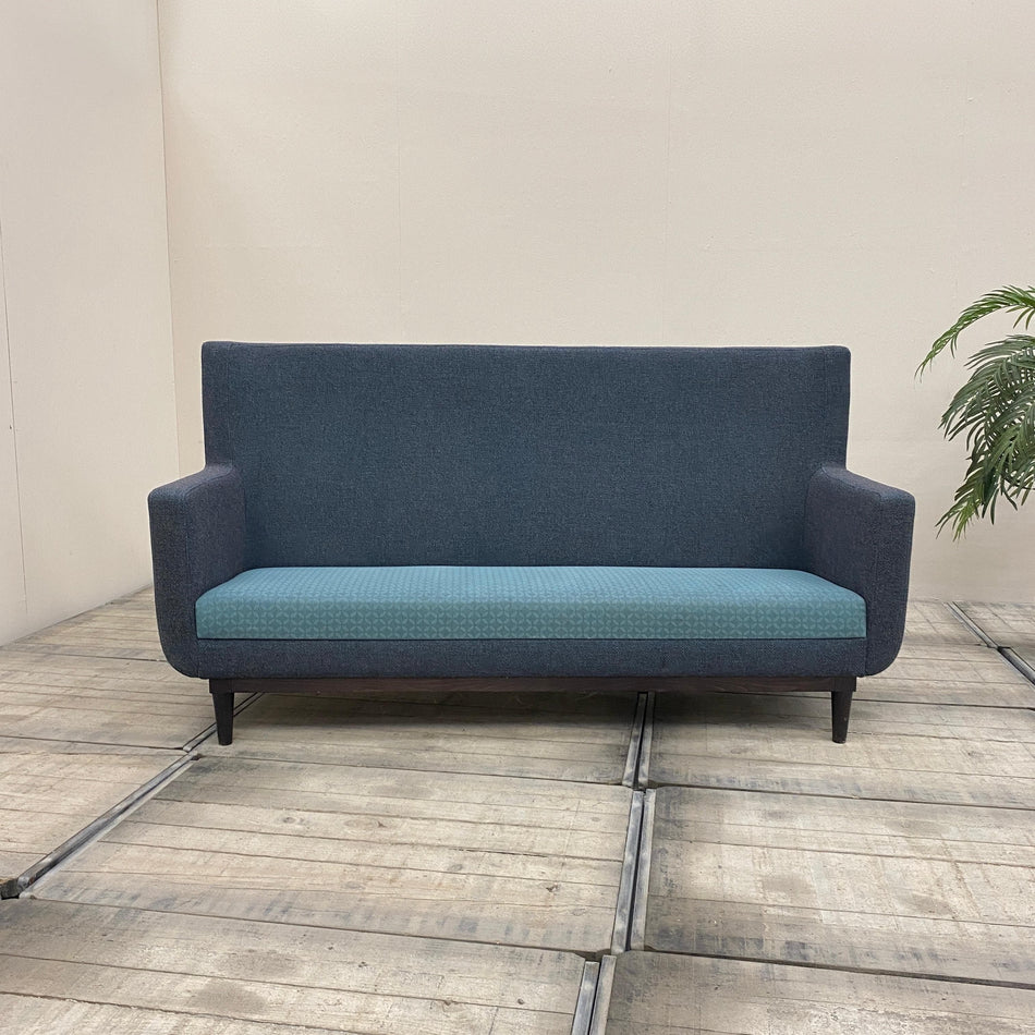 3-Sitzer Sofa Blau Design Stoff Couch Gebraucht