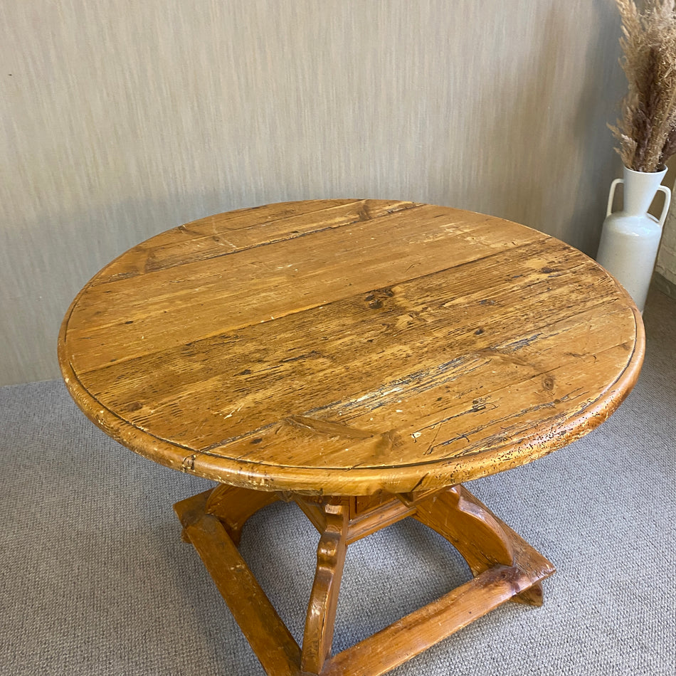 Vintage Esstisch gebraucht Weichholz 110cm Tisch mit Schublade