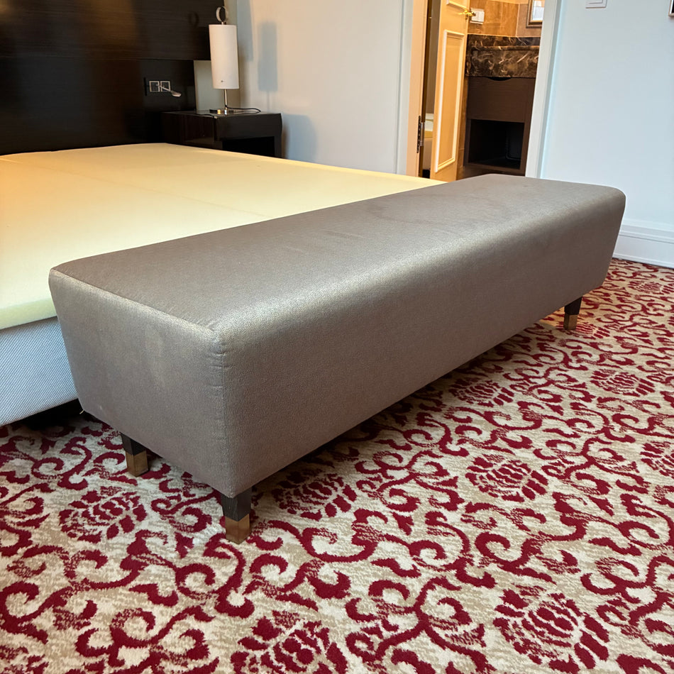 Bettbank Sitzbank Silber aufklappbar Atlantic Hotel Hamburg  Stoff –  160cm gebraucht
