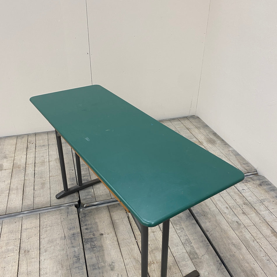 Kinder Schulbank Petrol Grün Holz Bank Vintage Schulisch