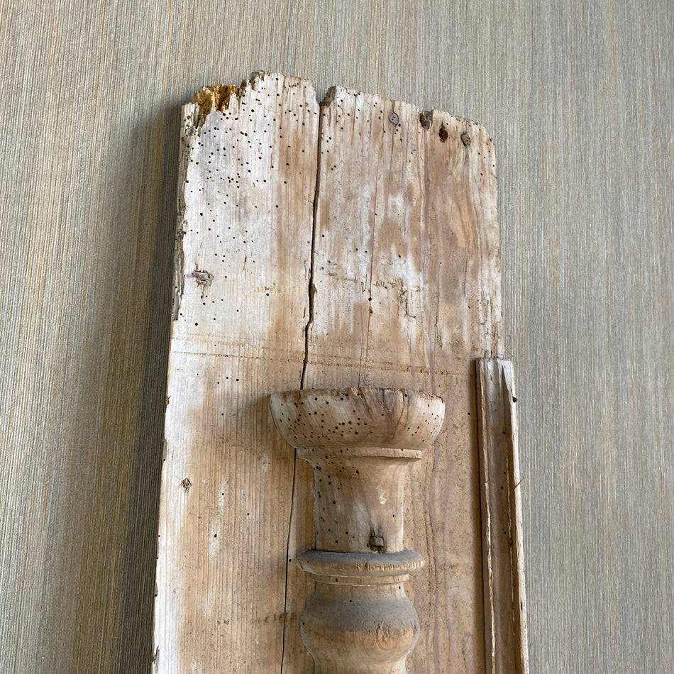 Halbsäule antik Nadelholz 1900 Deko 210cm