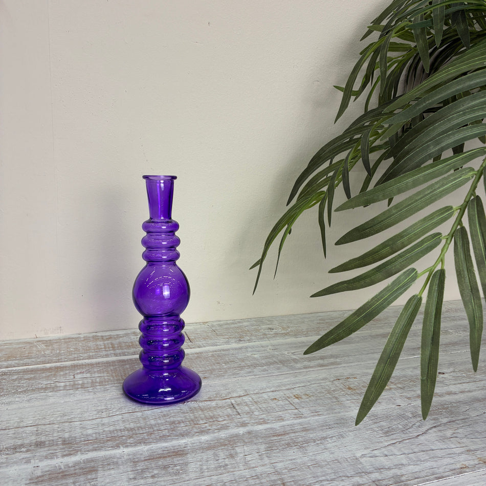 Vase Kerzenhalter Florence lila Glas 23 cm Deko