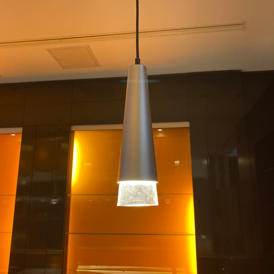 Kleine Deckenlampe gebraucht silbern Metall Glas Lampe