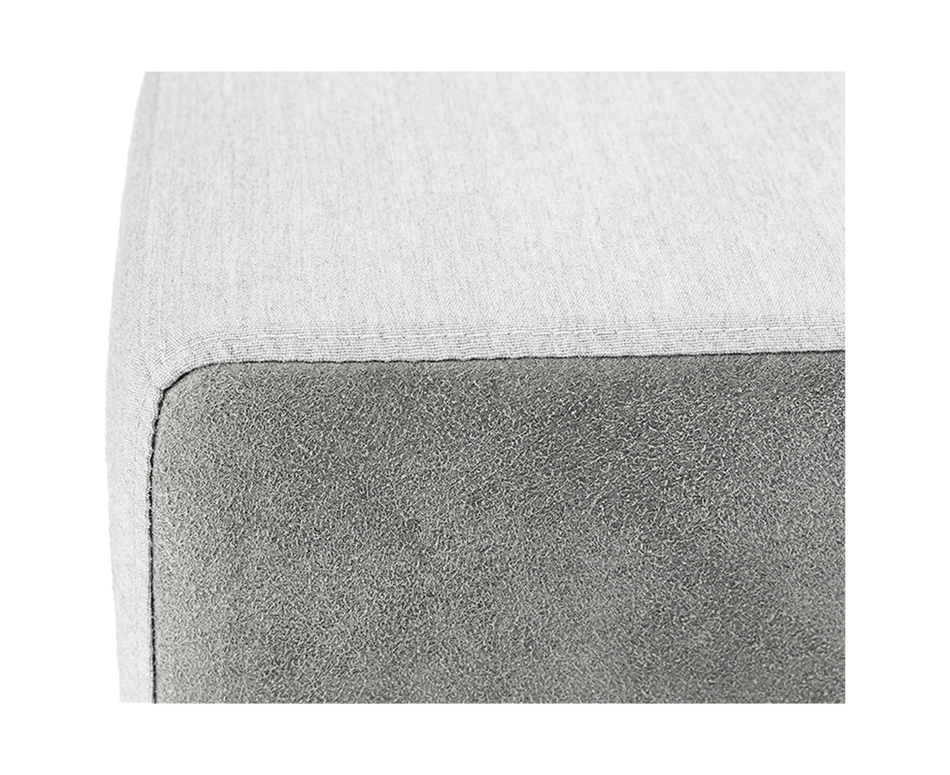 Kettler Ego Modular Endteil Links Silber / Hellgrau Sunbrella