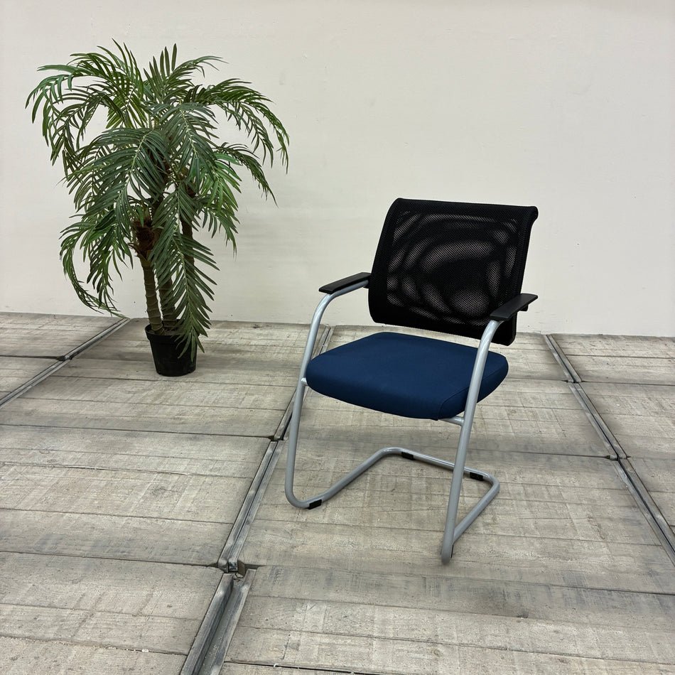 Sedus Netwin Freischwinger Blau Schwarz Netzrücken Büro Stuhl Gebraucht