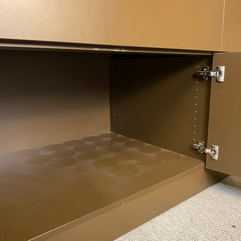 Gastro-Kühltheke mit Edelstahleinsatz und Stauraum – professionelle Getränketheke – Theke gebraucht