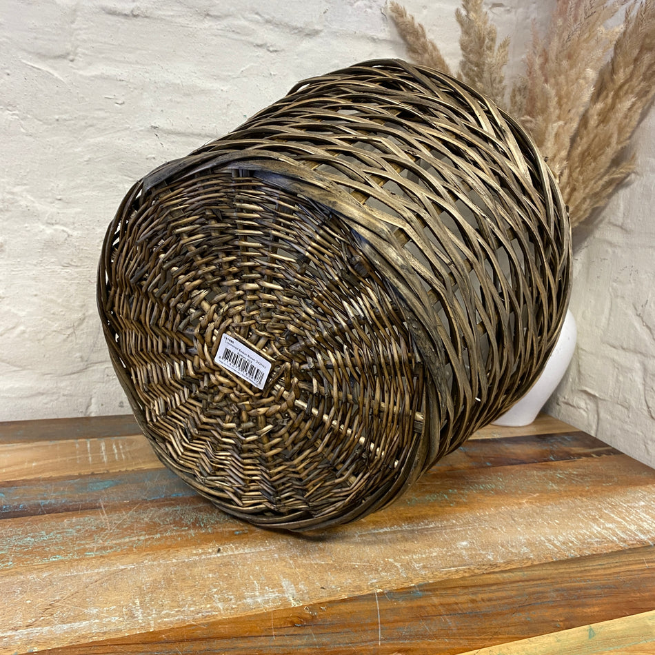 Korb dunkelbraun Holz natürlich 42cm Deko Blumentopf beschichtet