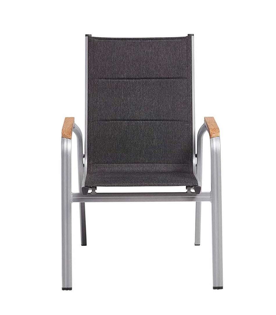 Kettler Granada Padded Stapelsessel Silber / Anthrazit Outdoor Stuhl