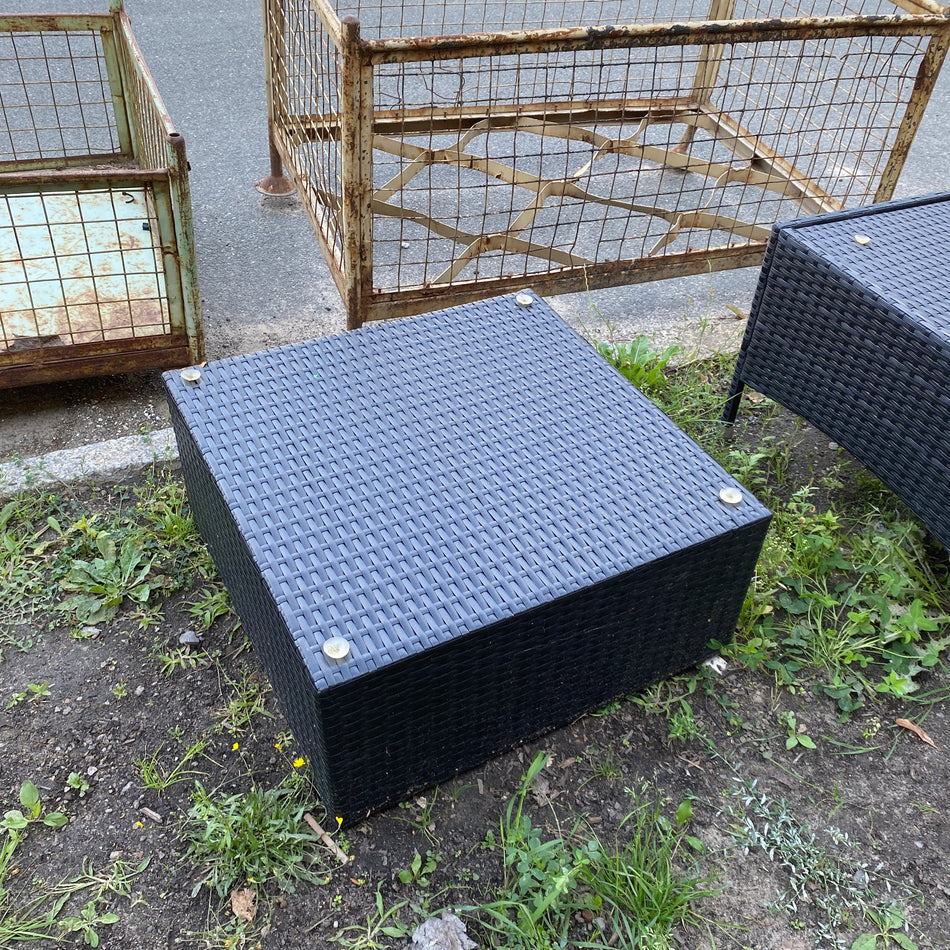 Outdoor Tisch anthrazit Rattan Kunststoff quadratisch