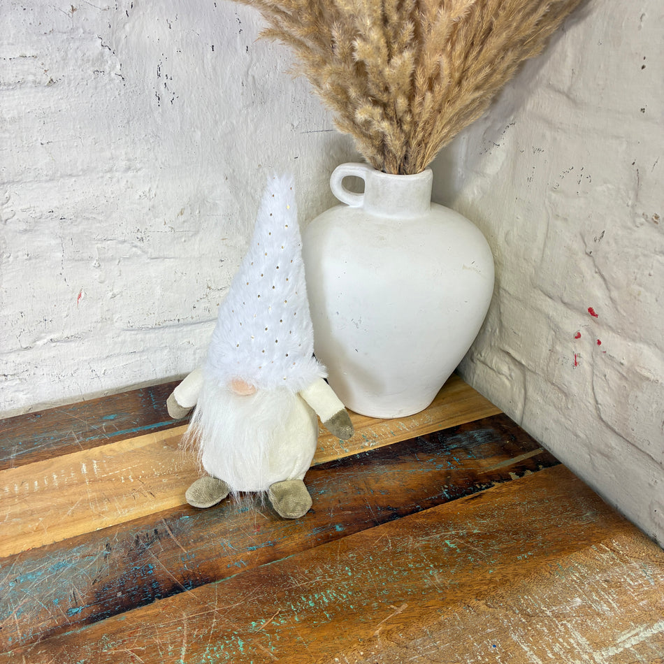 Deko Wichtel Weihnachten weiß/creme Stoff Typ B 25cm