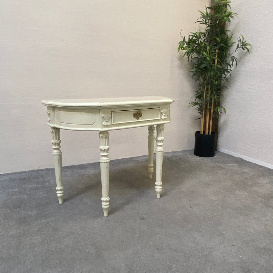 Tisch weiß Massivholz Schublade Konsolentisch