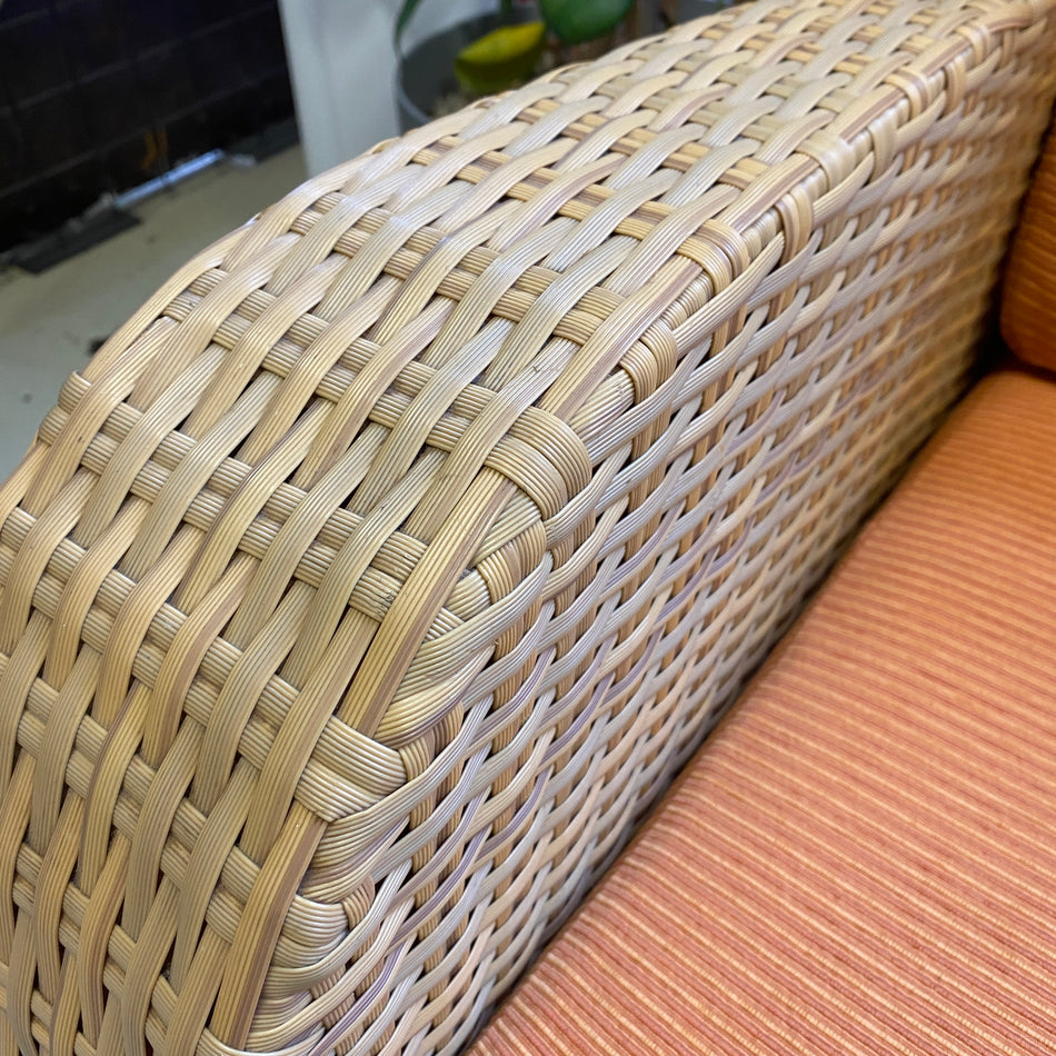 Outdoor Rattan Sofa gebraucht orange grün hell 3er L