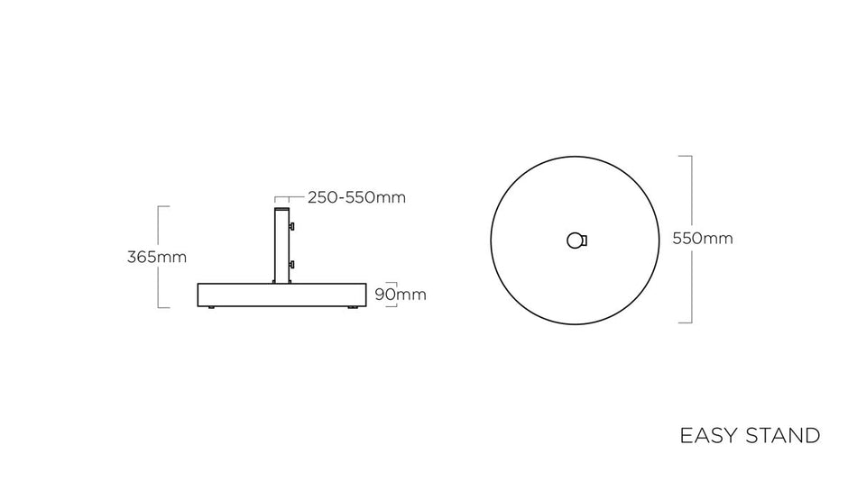 Kettler Easy Stand Schirmständer 55 kg grau