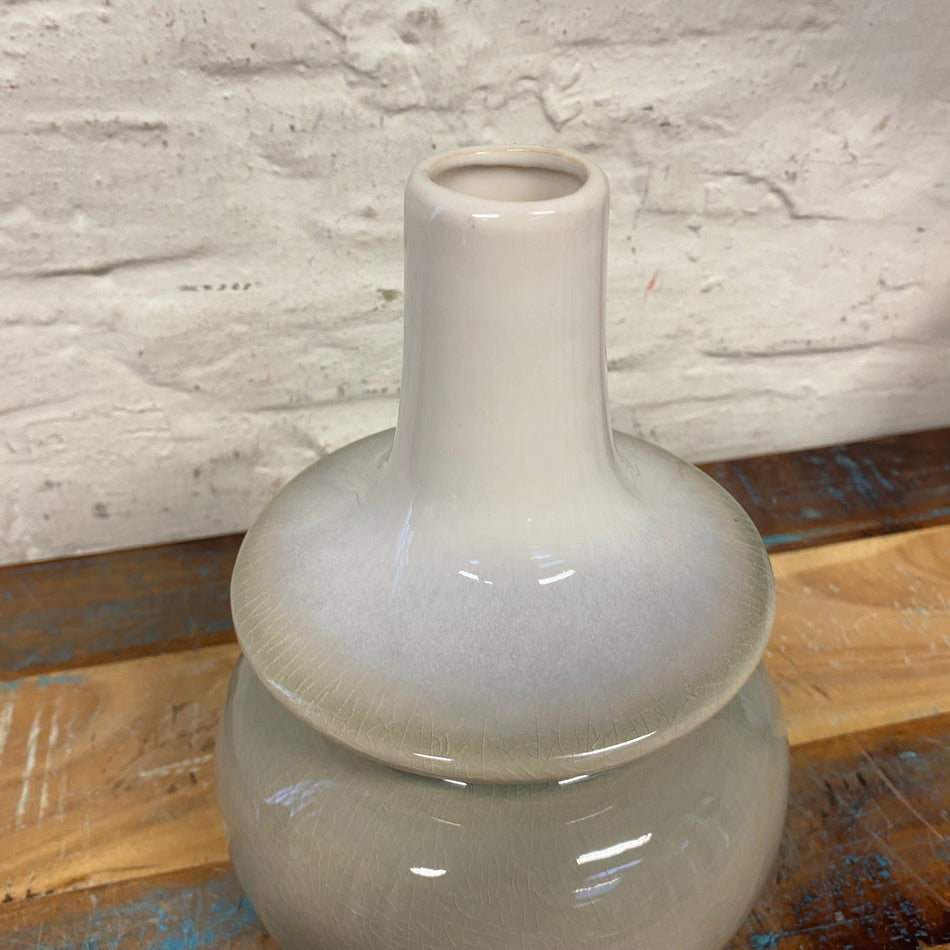 PTMD Cyra S Vase creme grau Keramik 23cm Deko Blumenvase