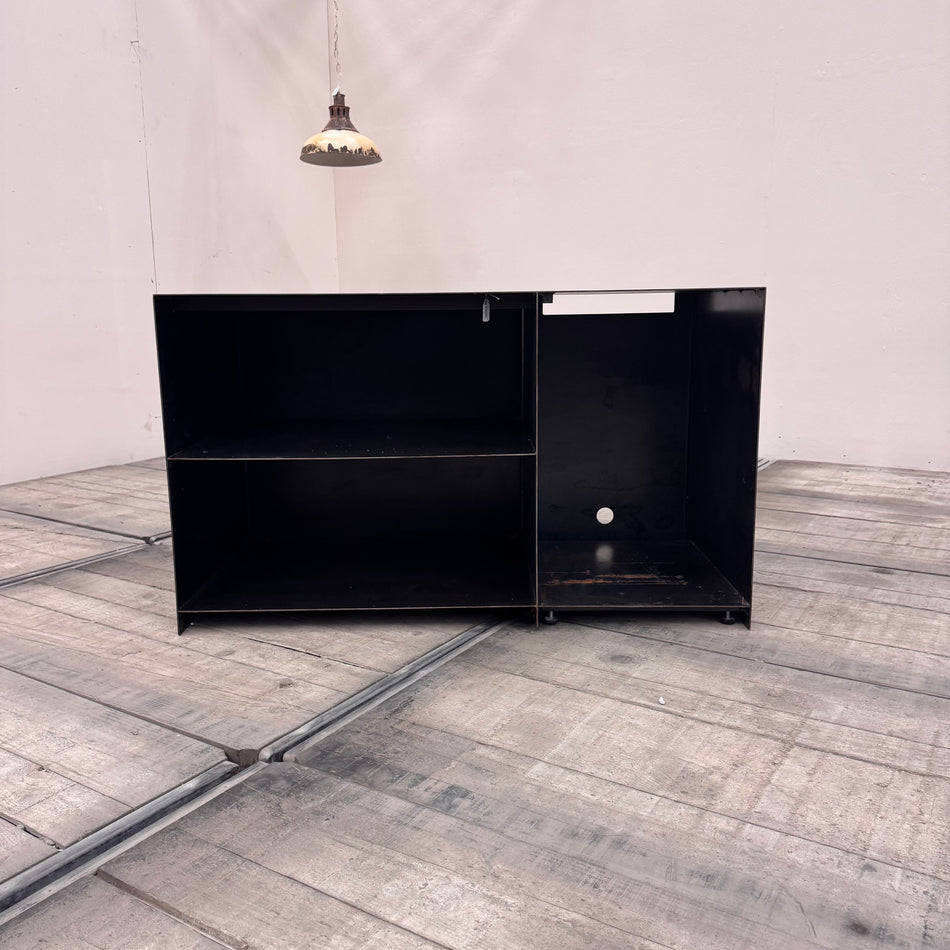 Industrial Design Sideboard Regal Schwarz Metall 120cm 5-Sterne Schlosshotel