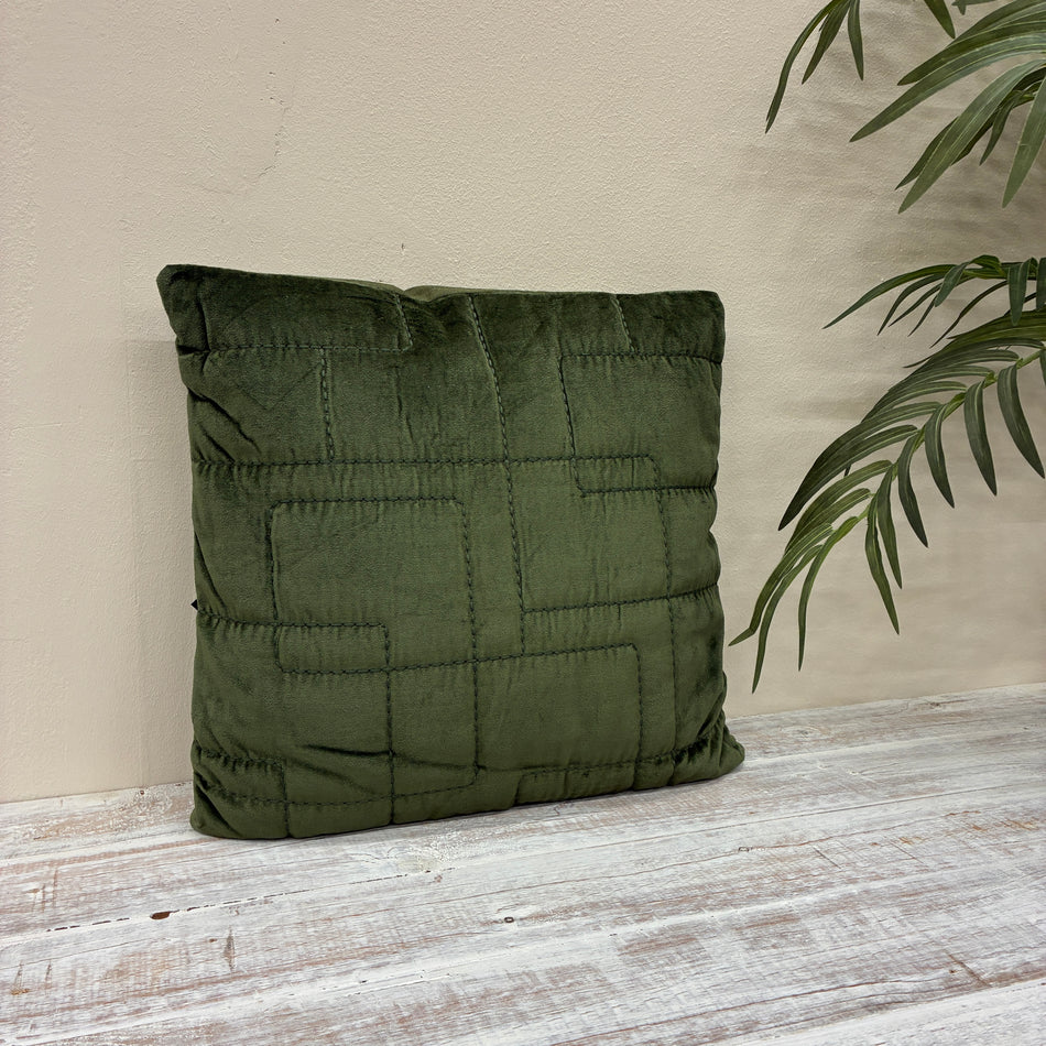 Unique Living Nika Kissen dunkelgrün Stoff 45x45 Kissen Neuware