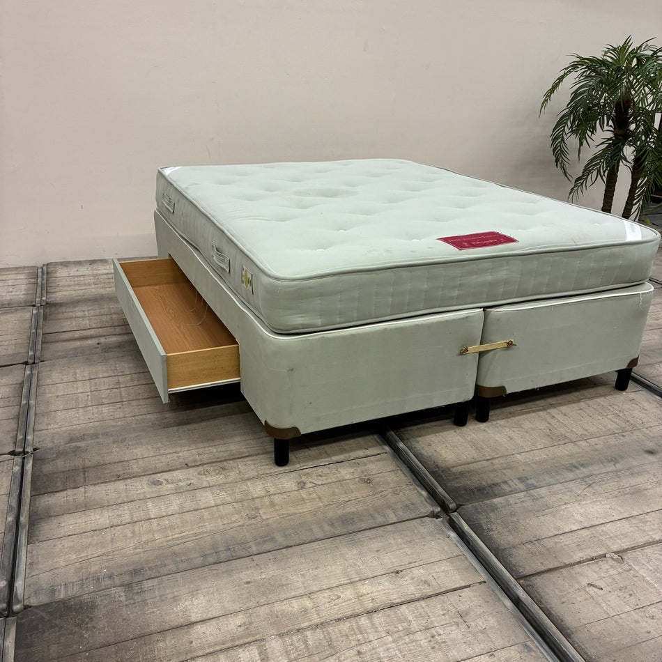 Boxspringbett mit Schubladen 160x200 Hellgrün Inkl Matratze Bett Gebraucht