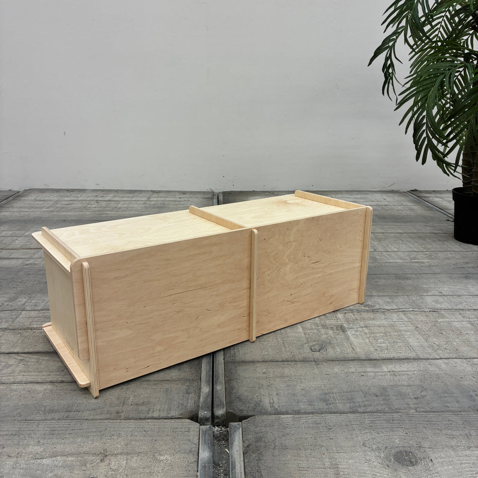 KidsDepot Easylick Kinder-Schuhbank Marseille Sitzbank Holz Natur Schiebetür