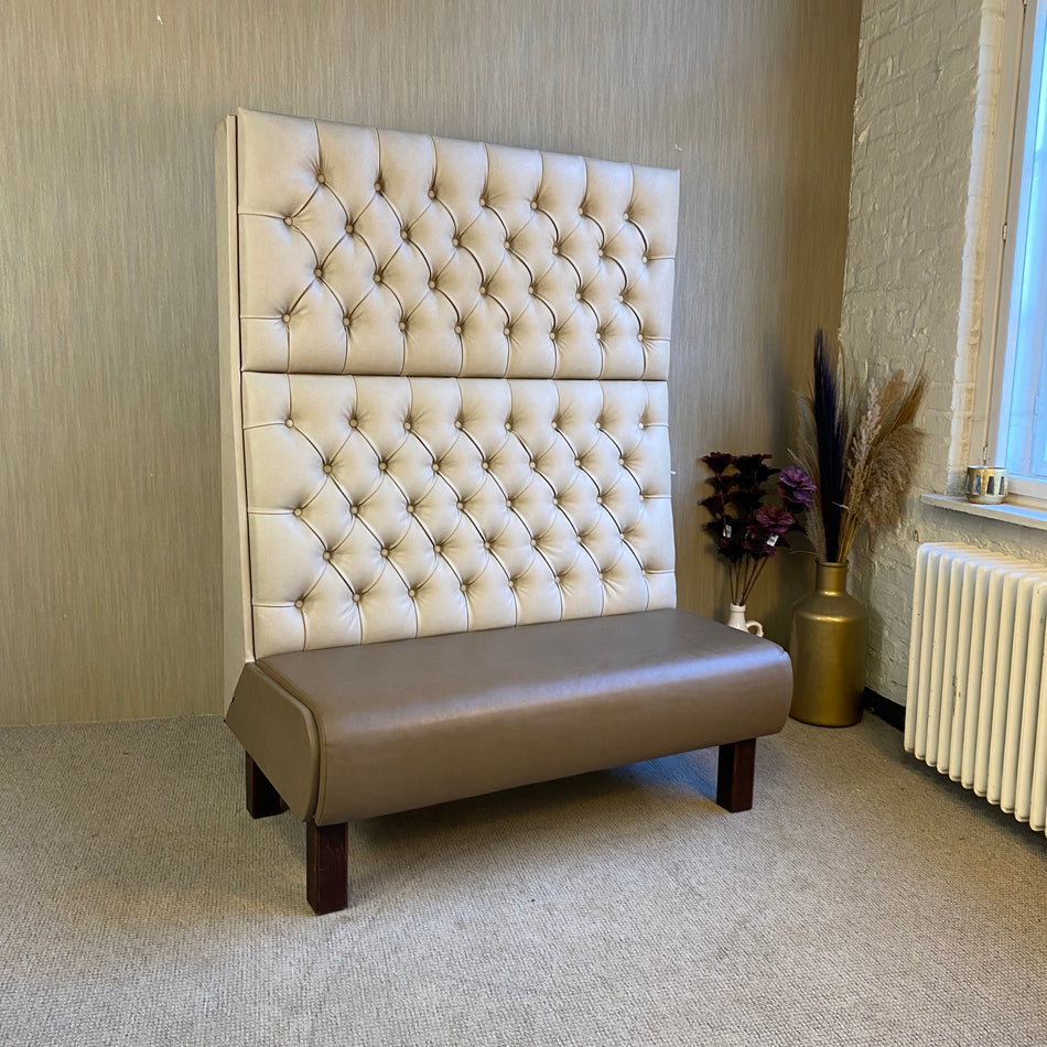 Sitzbank beige braun Leder Bank gebraucht 160cm Polsterbank