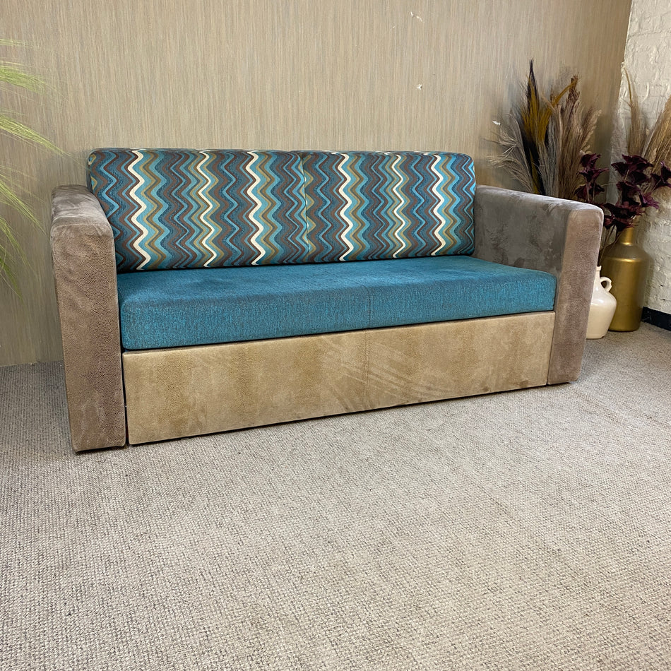 Schlafsofa mit Wildlederimitat 2 Sitzer Couch – Sofa gebraucht
