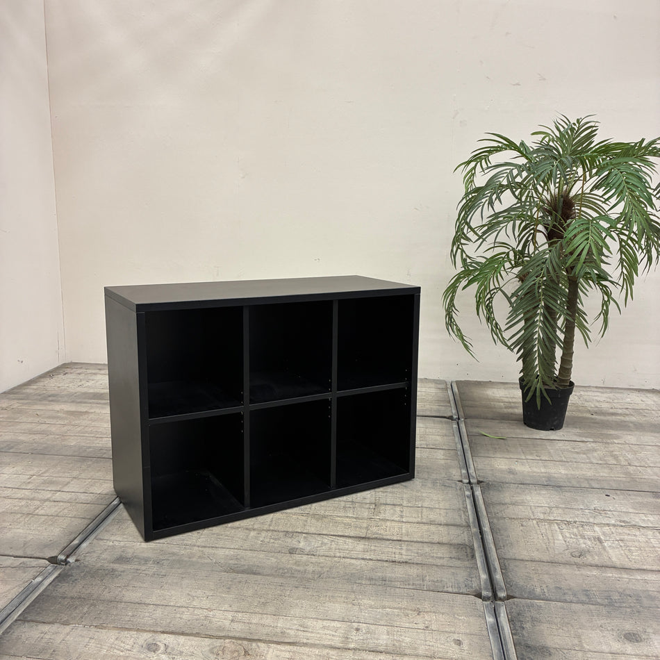 Büro Regal Sideboard Schwarz Holz Mit 6 Fächern Regal Gebraucht